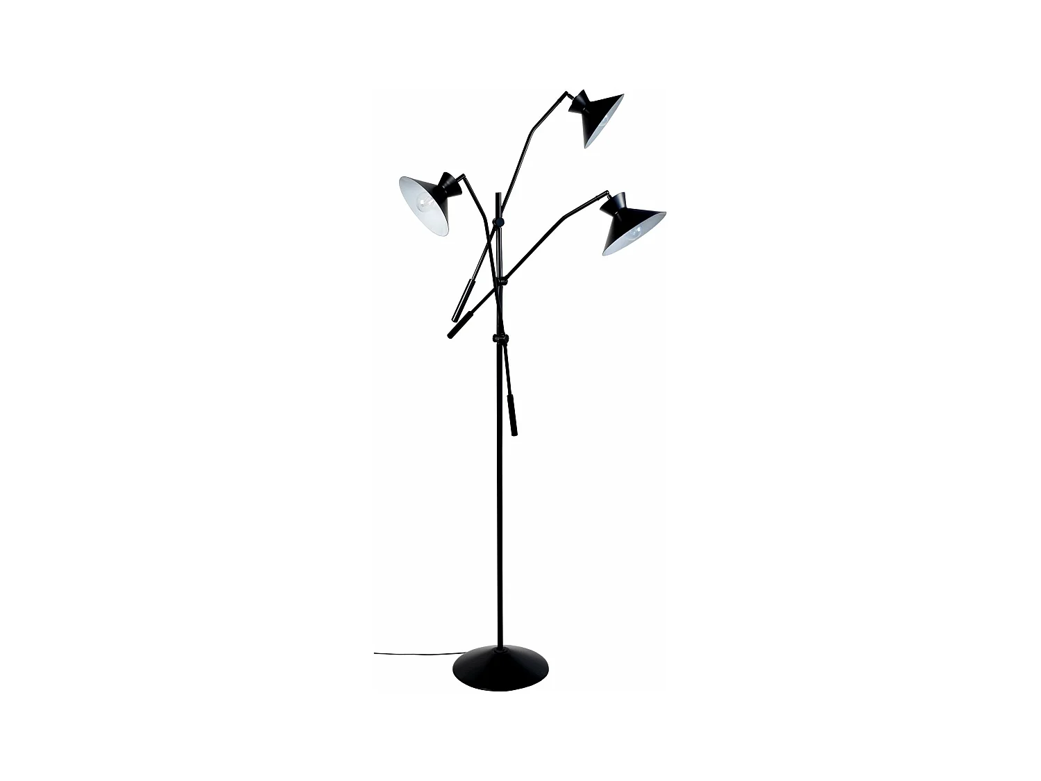 Lampadaire articulé métal  noir 190 cm.