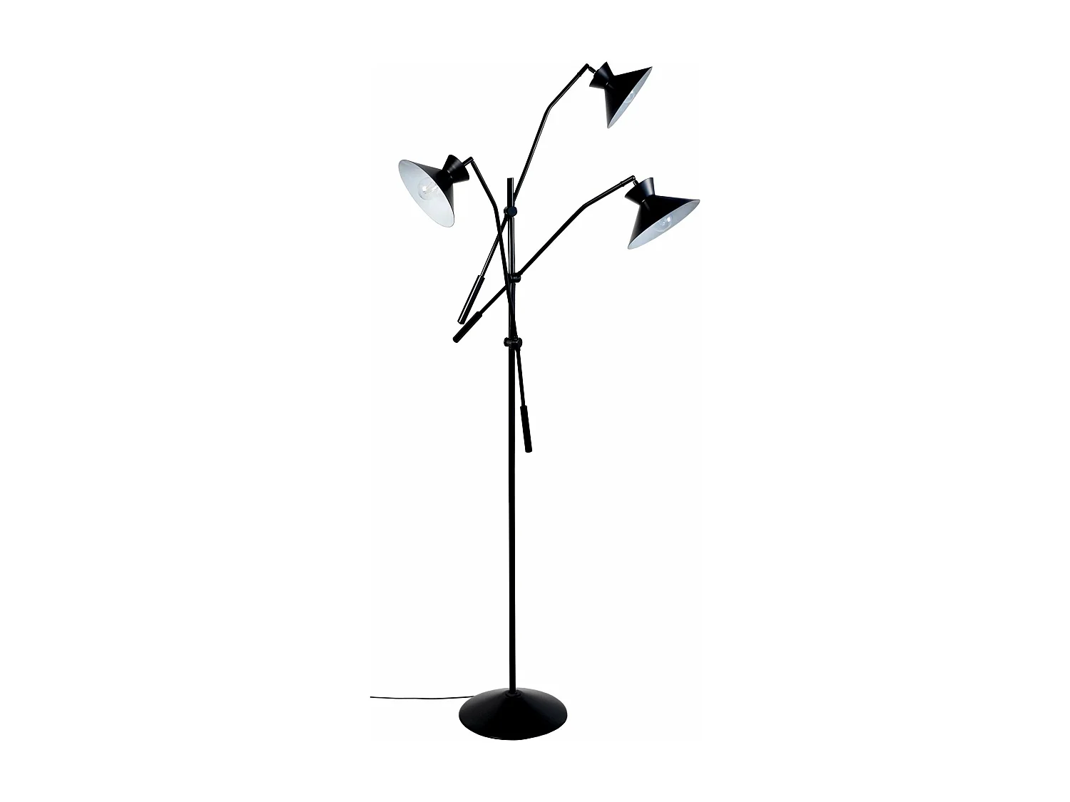 Lampadaire articulé métal  noir 190 cm.