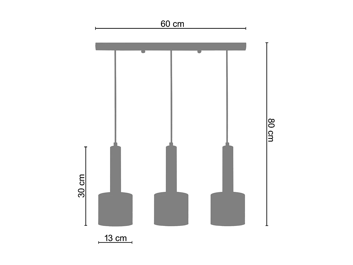 Suspensão TOSEL  KNUDSEN metal conjunto cinza escuro D30 x  H80  cm
