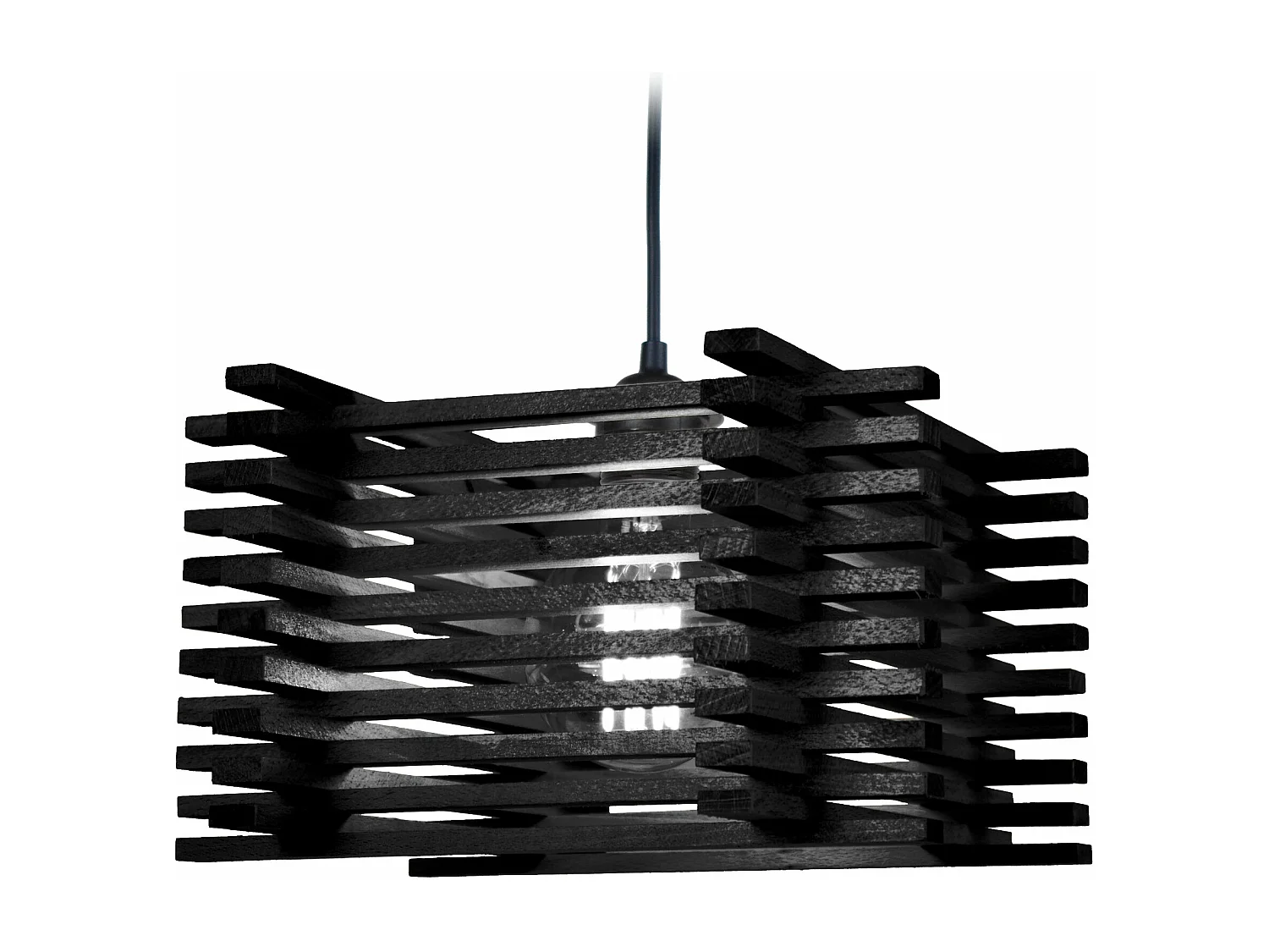 Suspensão TOSEL  OSAKA cordão de algodão quadrado vermelho D16 x  H90  cm