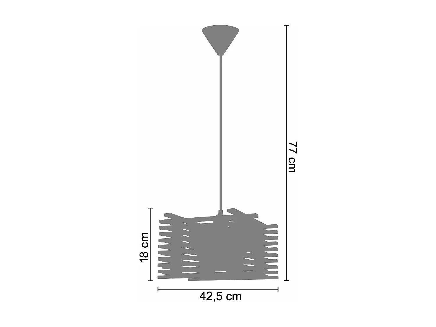 Suspension géométrique bois  naturel 77 cm.