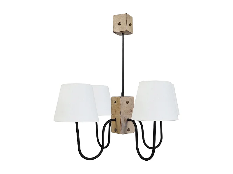 Lustre TOSEL ,bois,Noir ,H65xD64xP64cm