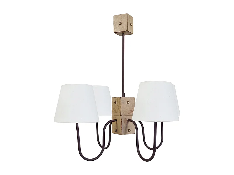 Lustre TOSEL ,bois,Marron,H65xD64xP64cm