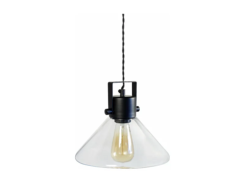 Suspension mobil cone noir verre  80 cm.