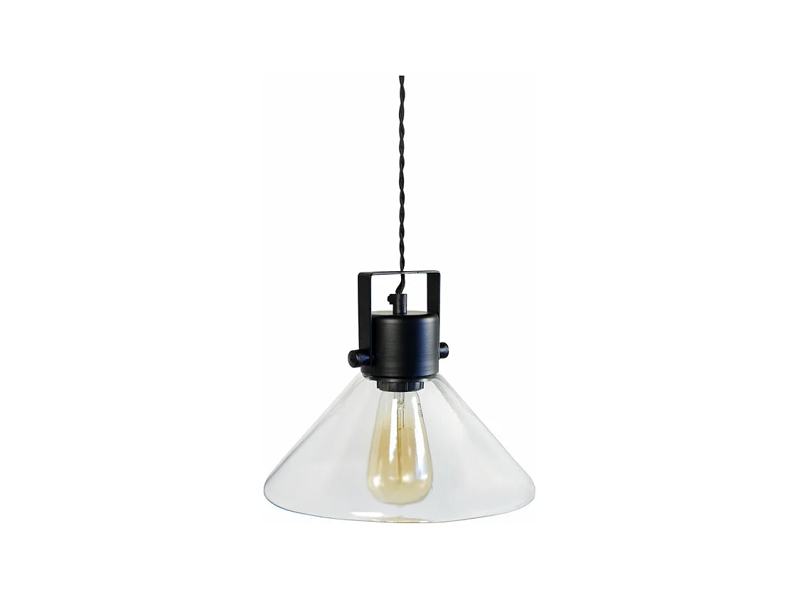 Suspension mobil cone noir verre  80 cm.