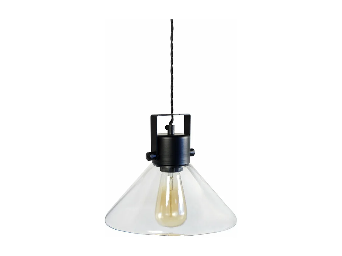 Suspension mobil cone noir verre  80 cm.
