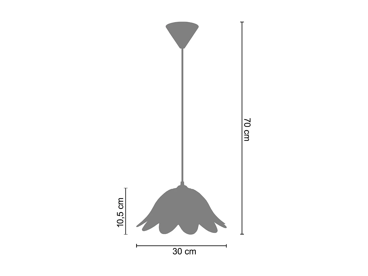 Suspensão TOSEL  TOLEDO metal geométrico branco D26 x  H85  cm