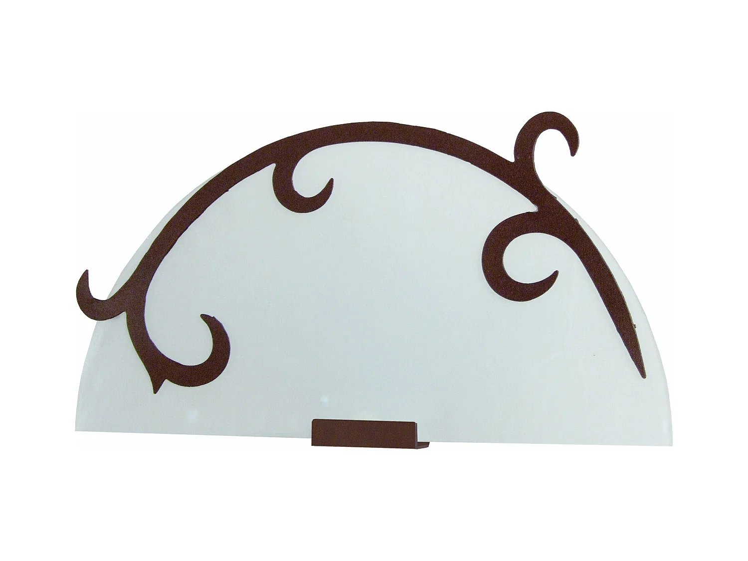 Applique  métal marron et verre satin 16cm.