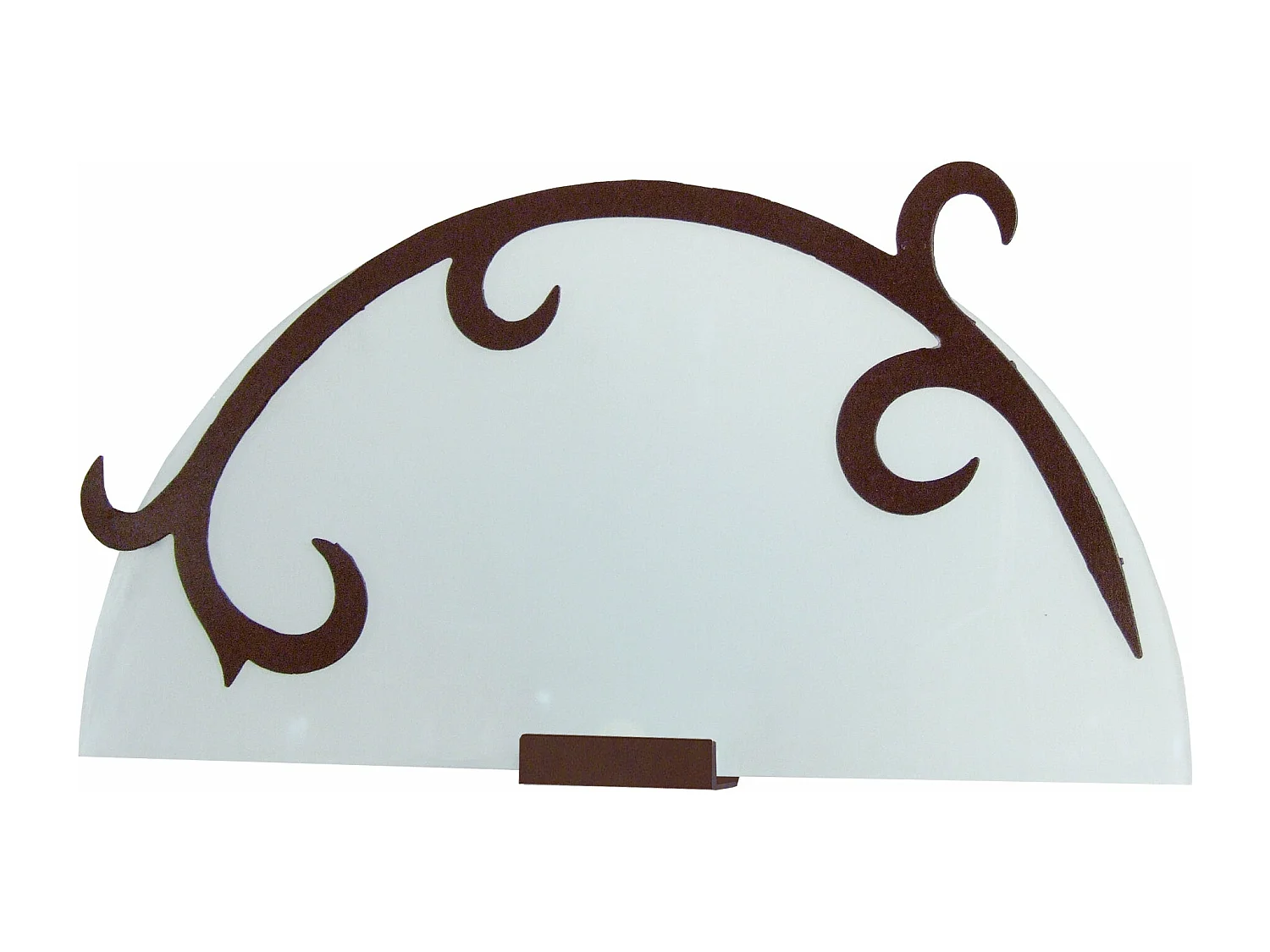 Applique  métal marron et verre satin 16cm.