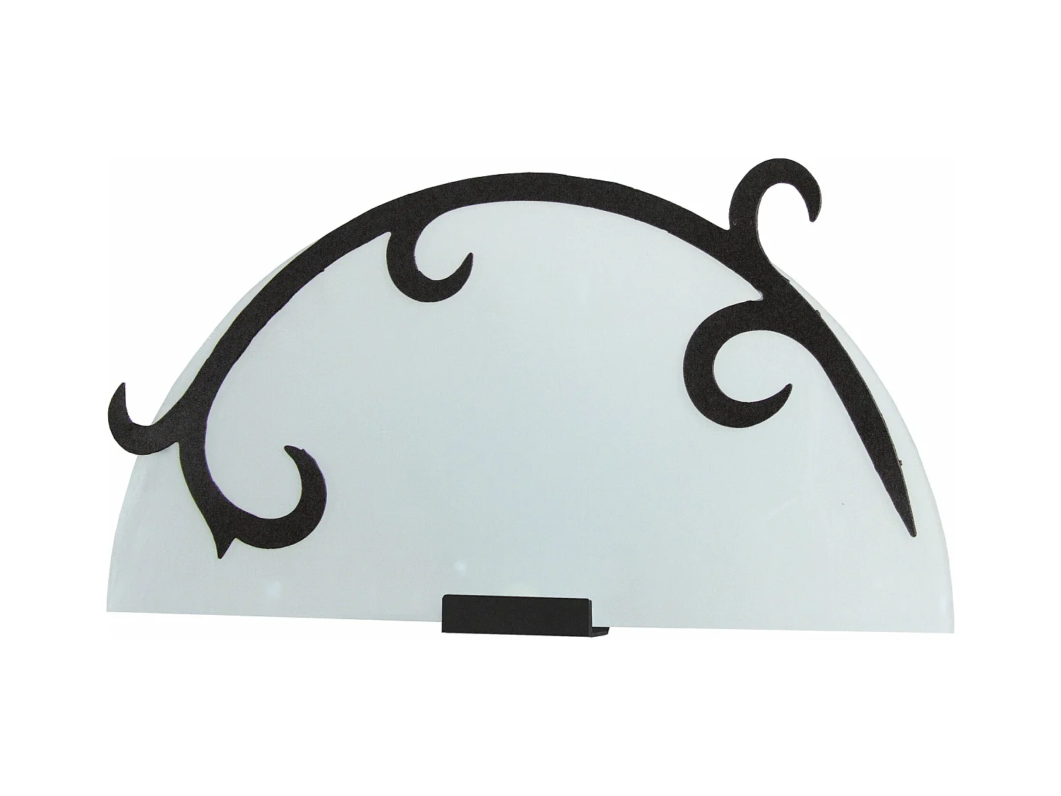Applique 16cm. métal noir et verre satin 16cm.