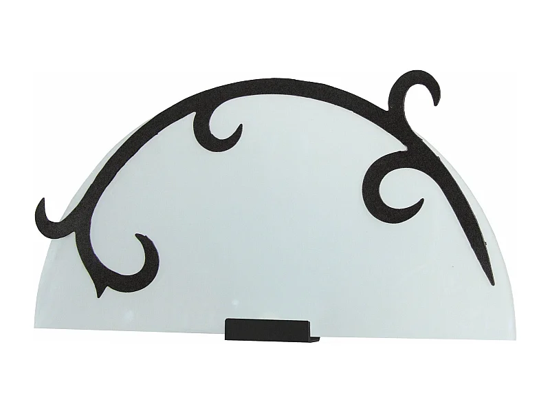 Applique 16cm. métal noir et verre satin 16cm.