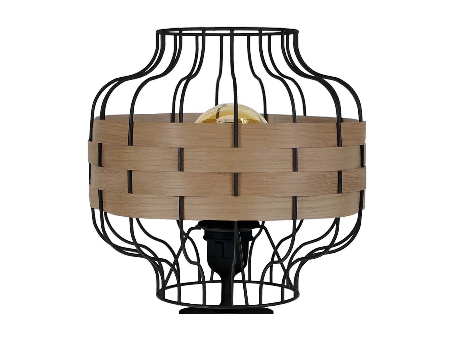 Lampe a Poser TOSEL ,bois,foncé ,H58xD 25xP25cm