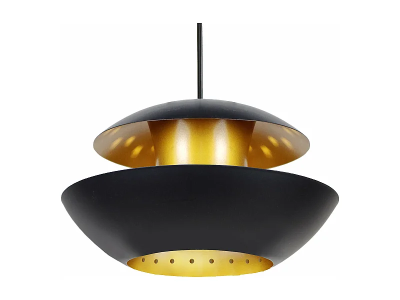 Suspension abstract métal  noir,or 84 cm.