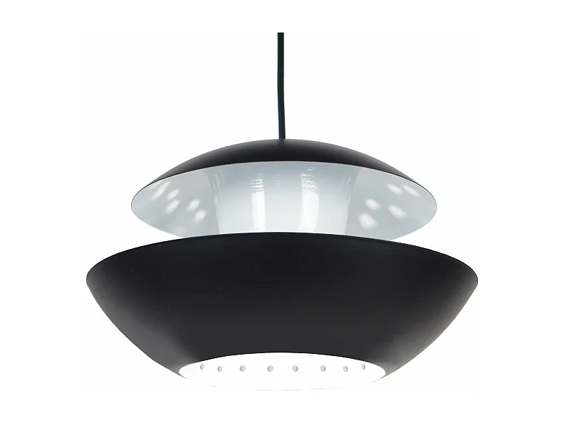 Suspension abstract métal  noir,blanc 84 cm.