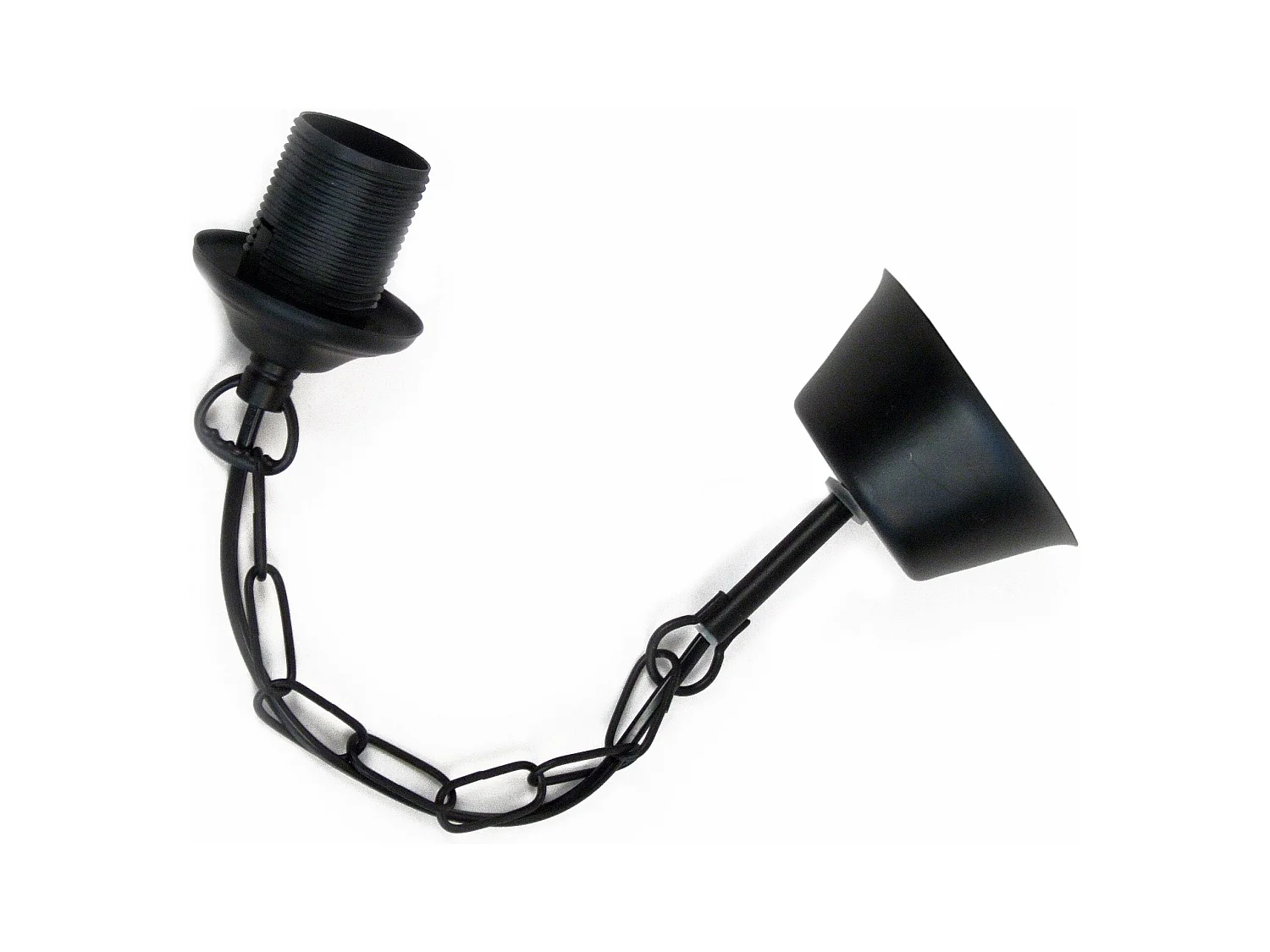 Pendel chaine ronde métal  noir 80 cm.