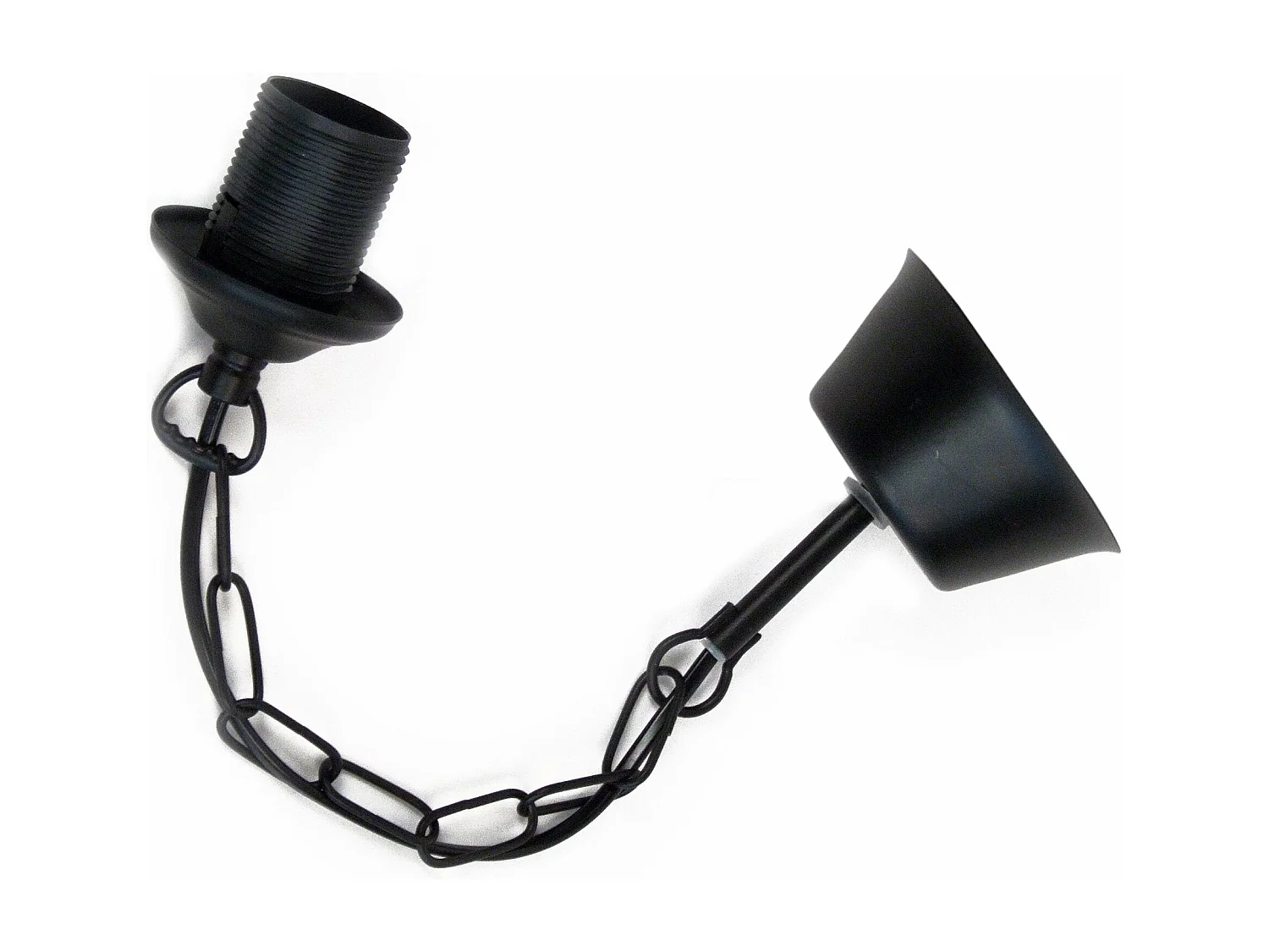 Pendel chaine ronde métal  noir 80 cm.