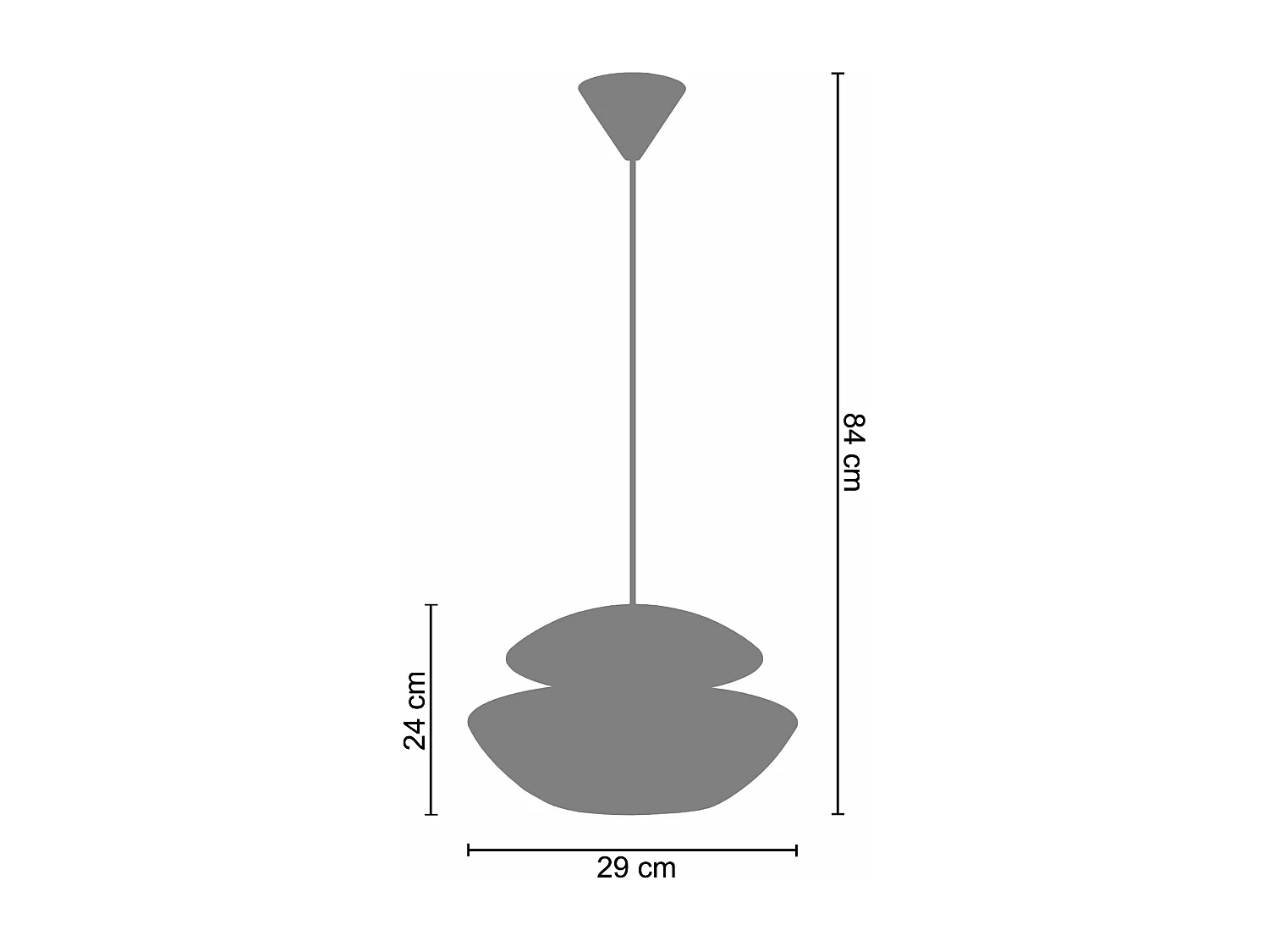 Suspensão TOSEL  STAR TREK metal cilindro cinza D30 x  H80  cm