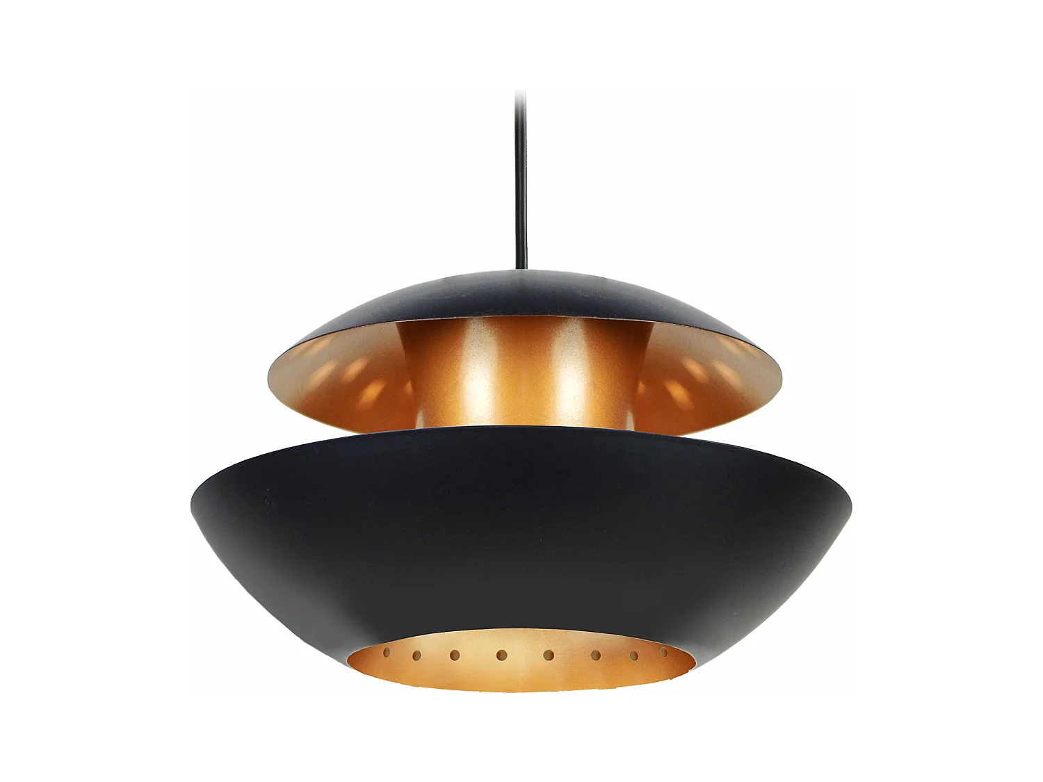Suspension abstract métal  noir,cuivre 84 cm.