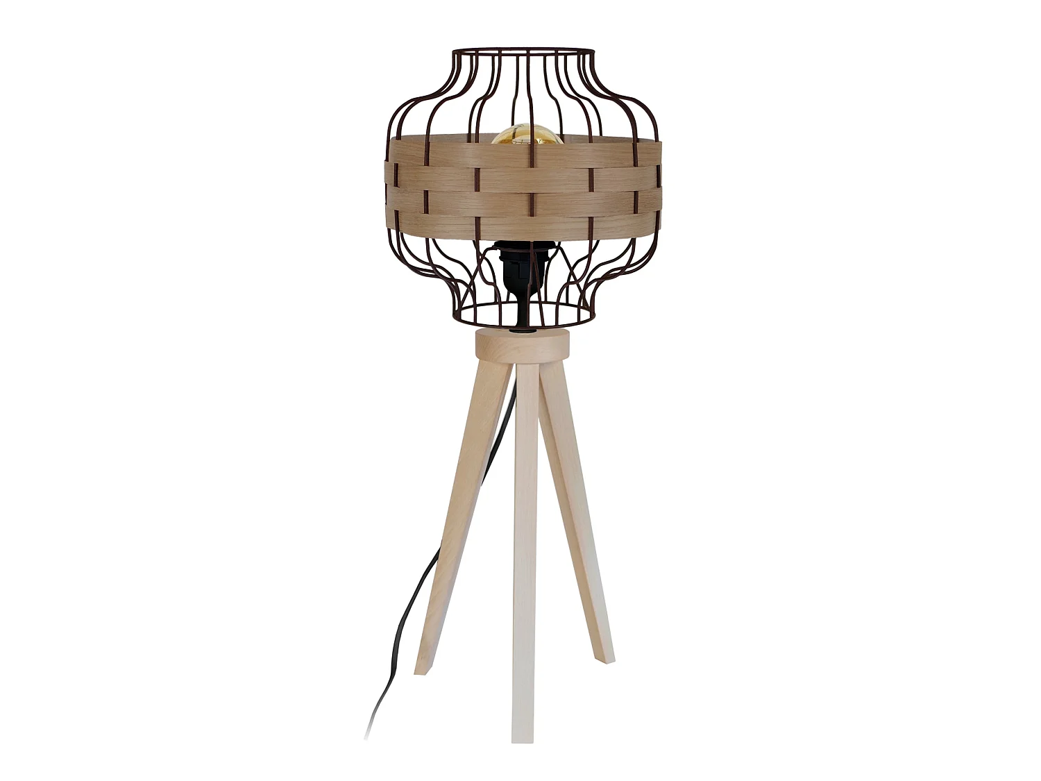 Candeeiro de sala TOSEL HELSINKI tecido geométrico branco D40 x  H53  cm