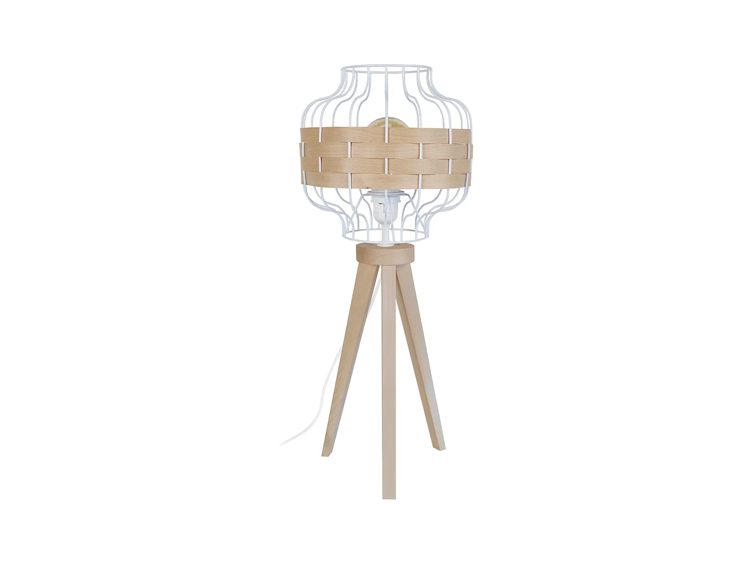 Lampe a Poser TOSEL ,bois,naturel,H58xD25xP25 cm