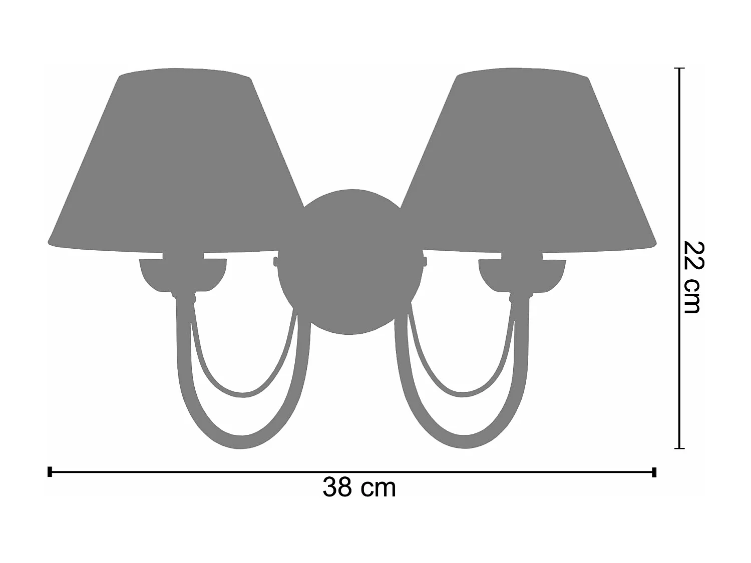 Applique 38cm. tissu écru