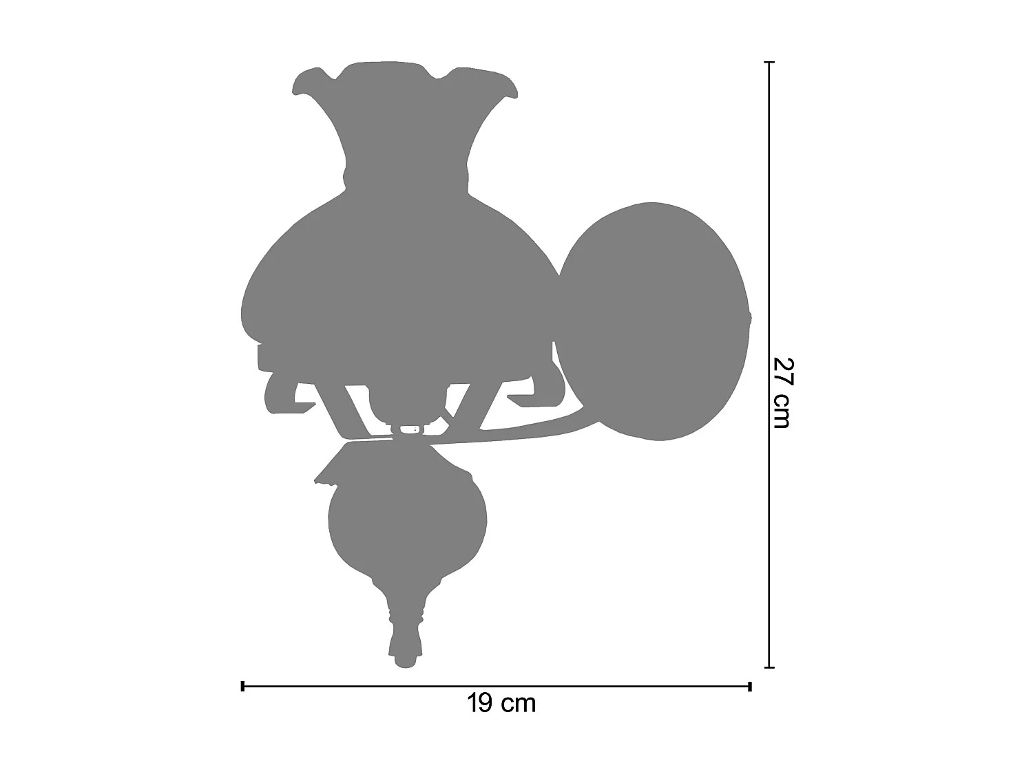Applique 17cm. métal kaki