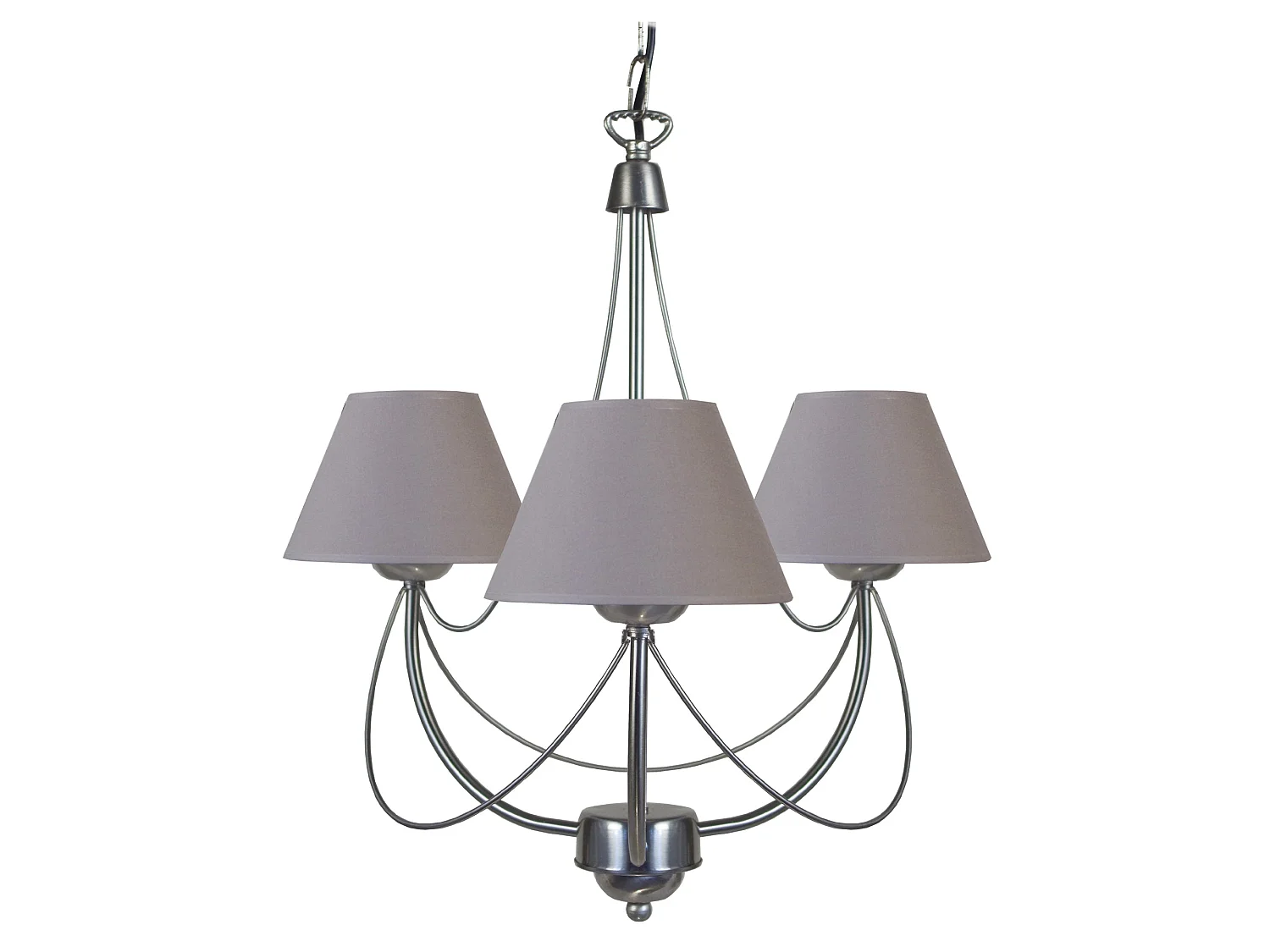 INTEMPOREL - Lustre multi bras métal aluminiumet taupe