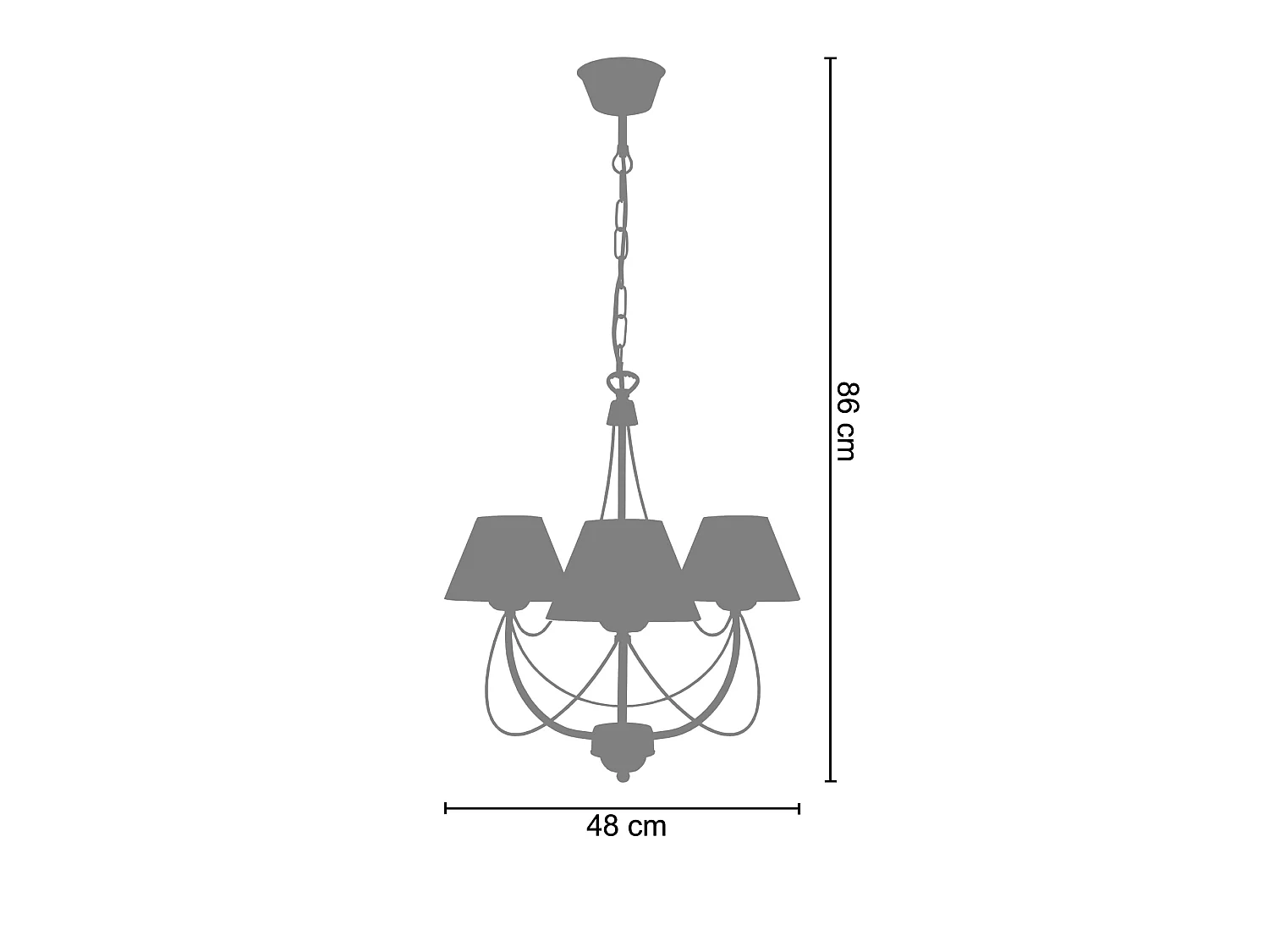 INTEMPOREL - Lustre multi bras métal aluminiumet taupe