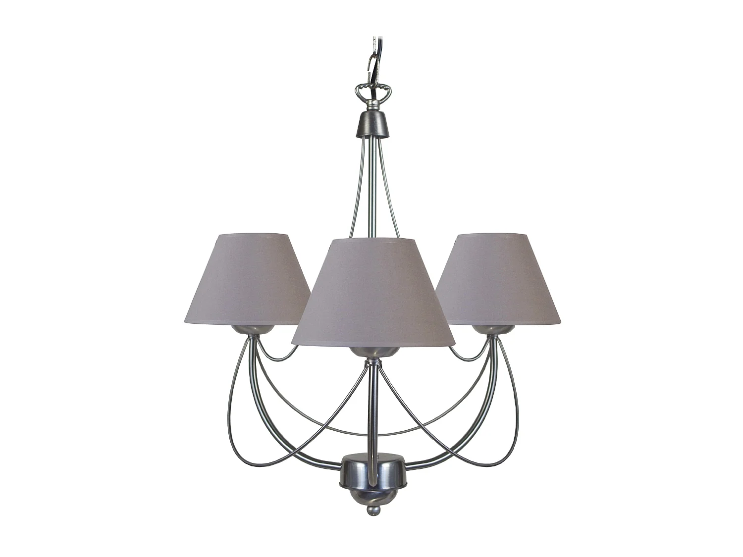 INTEMPOREL - Lustre multi bras métal aluminiumet taupe