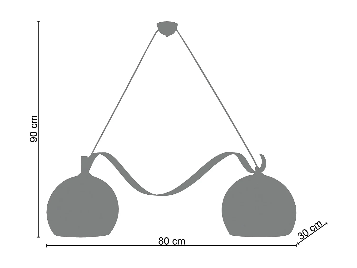 Lustre TOSEL ACTUELLE A vidro feixe castanho D100 x  H35  cm