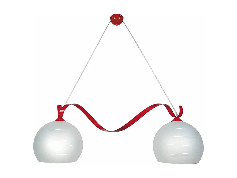 Lustre TOSEL ACTUELLE A vidro feixe vermelho D100 x  H35  cm