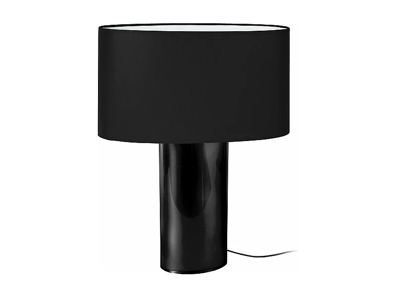 Lampe de salon ovale verre  noir 53 cm.