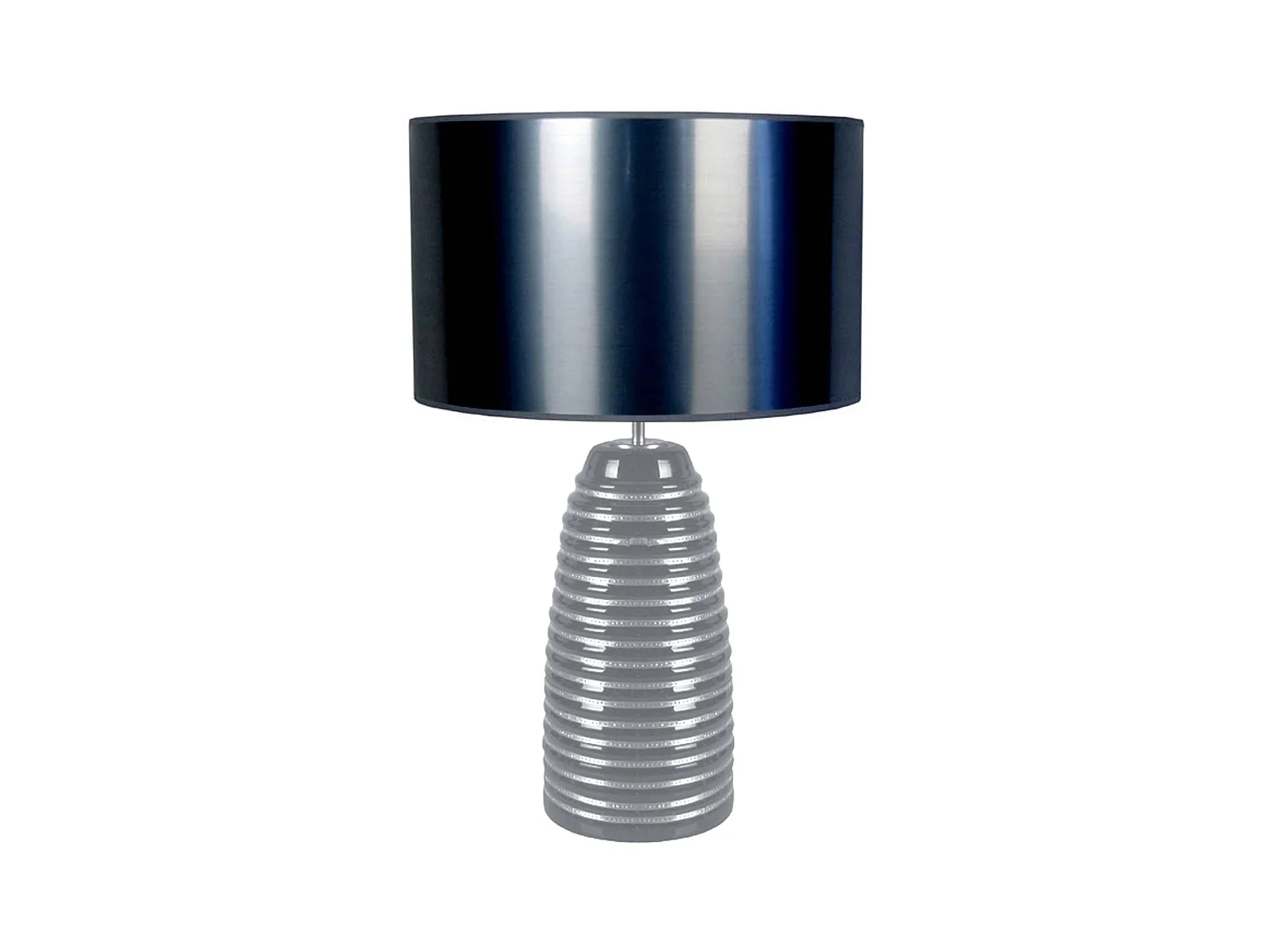 Lampe de chevet conique verre,  aluminium 52 cm.