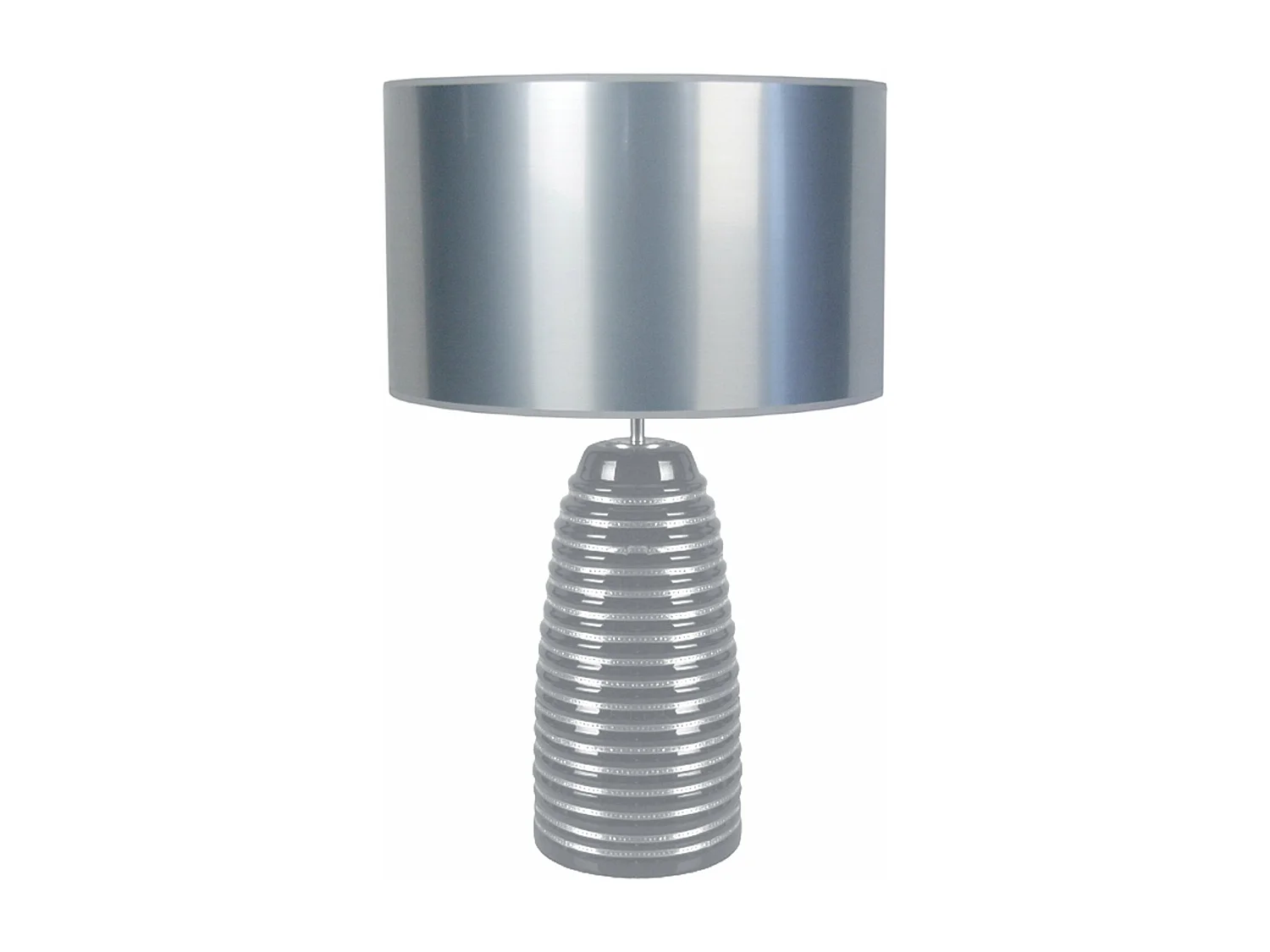 Lampe de chevet conique verre  aluminium 52 cm.