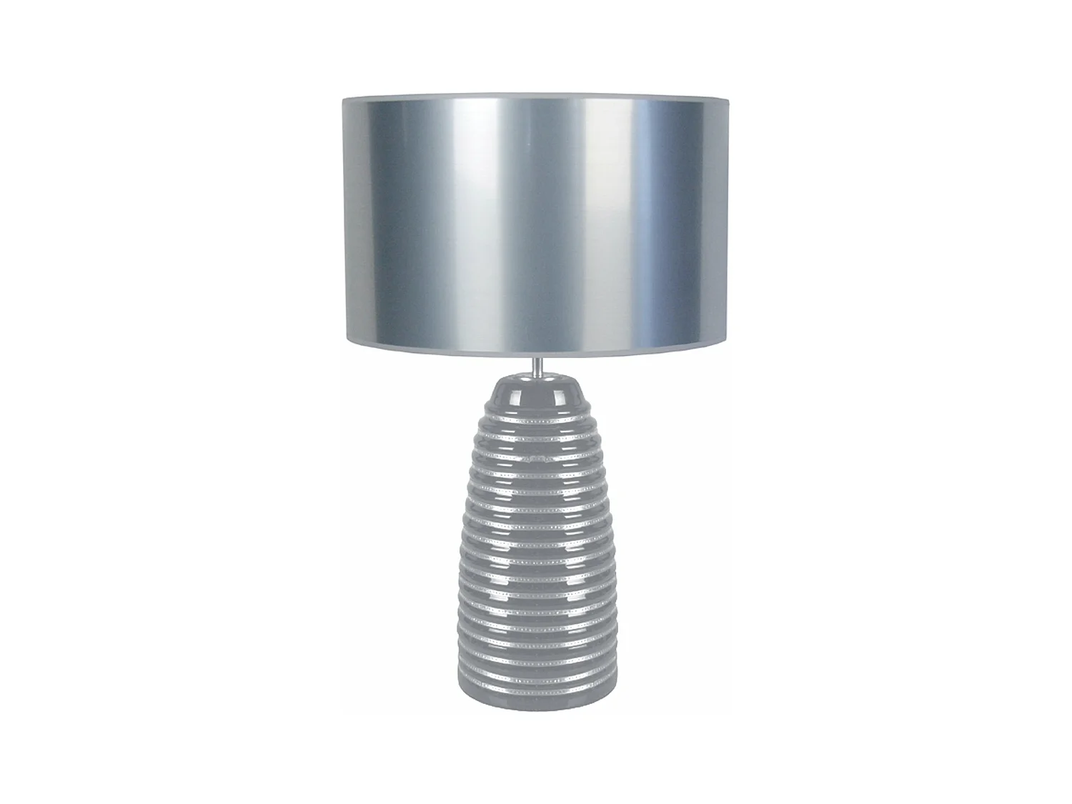 Lampe de chevet conique verre  aluminium 52 cm.