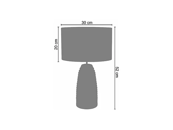 Lampe de chevet conique verre,  noir 52 cm.