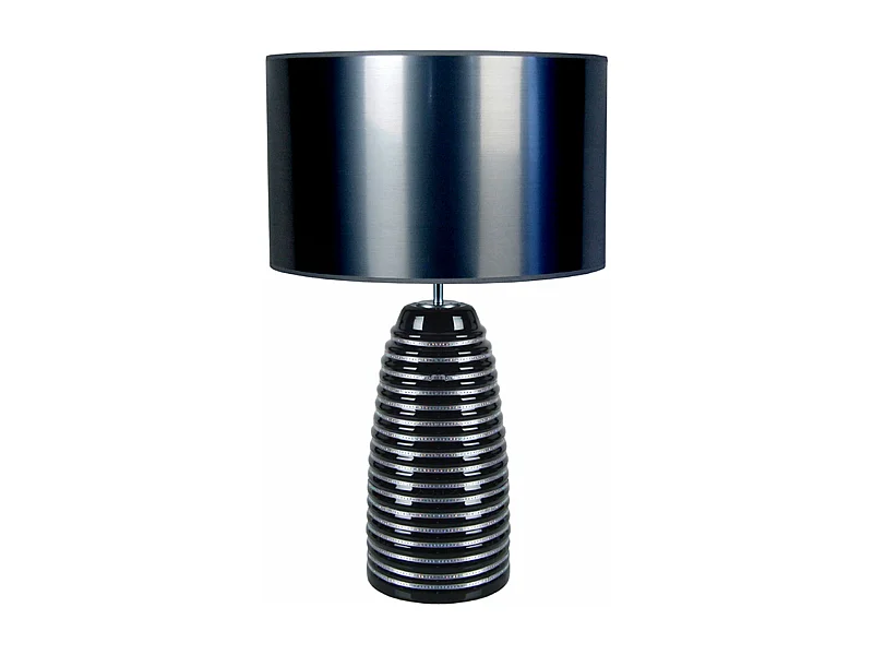 Lampe de chevet conique verre,  noir 52 cm.