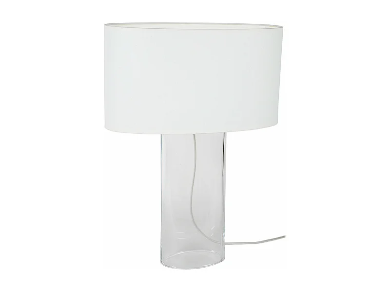 Abajur TOSEL OLYMPIA metal geométrico branco D17 x  H25  cm