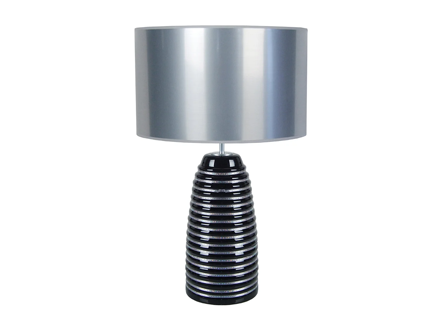 Lampe de chevet conique verre  noir 52 cm.