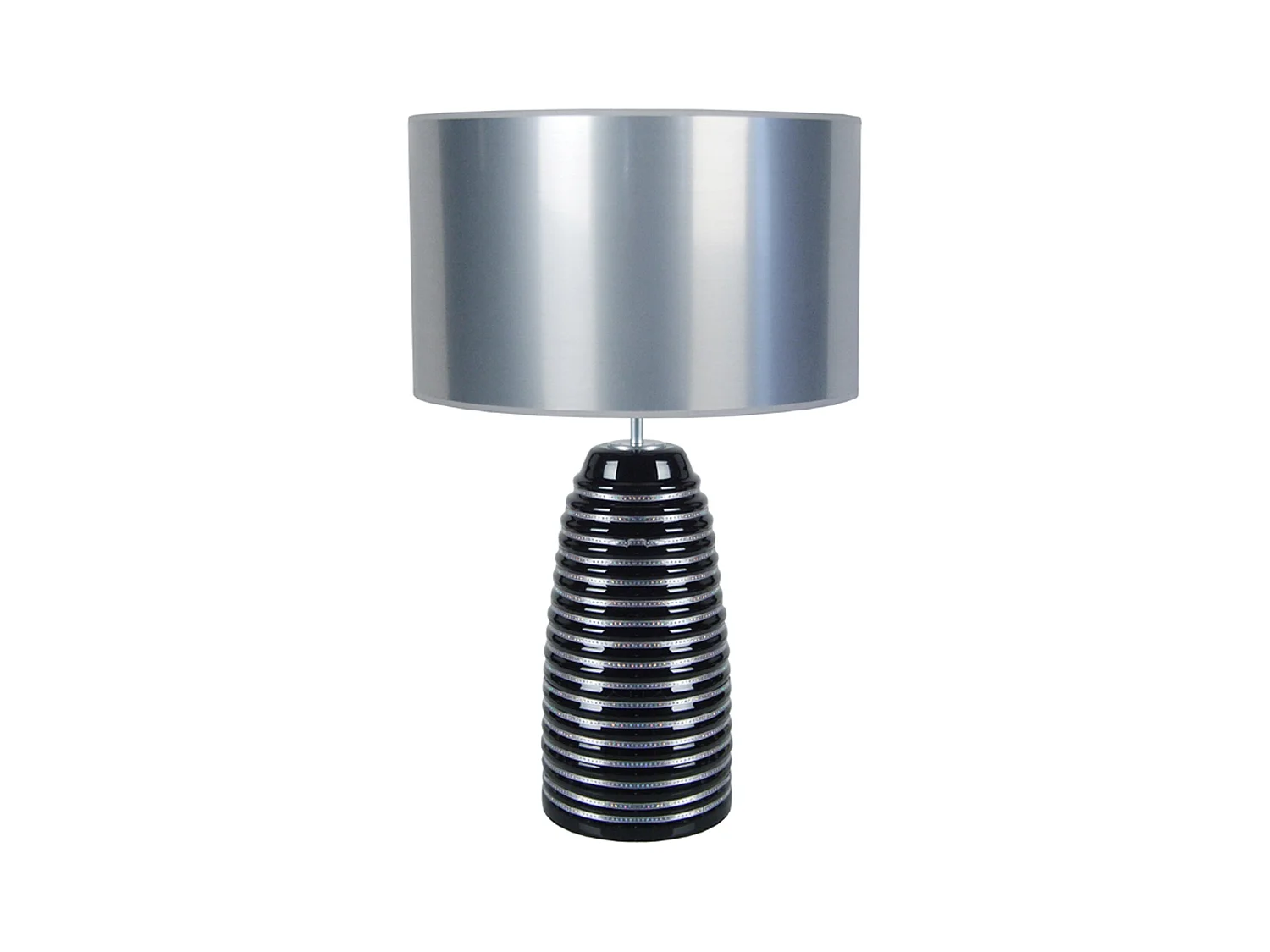 Lampe de chevet conique verre  noir 52 cm.