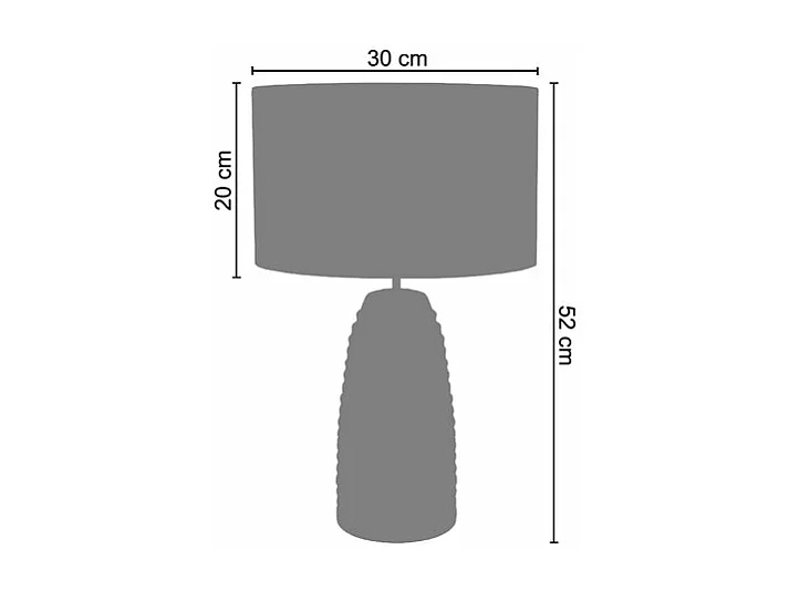 Lampe de chevet conique verre  bleu 52 cm.