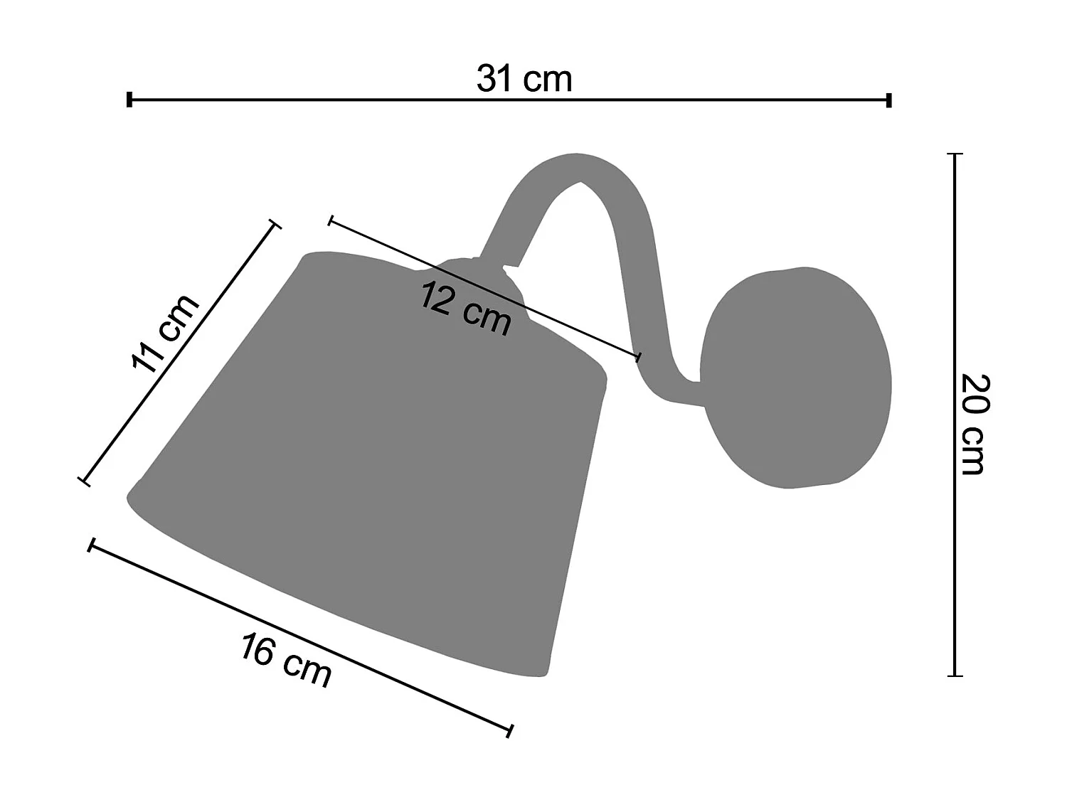Aplique TOSEL AUTREFOIS tecido braço preto D16 x  H20  cm