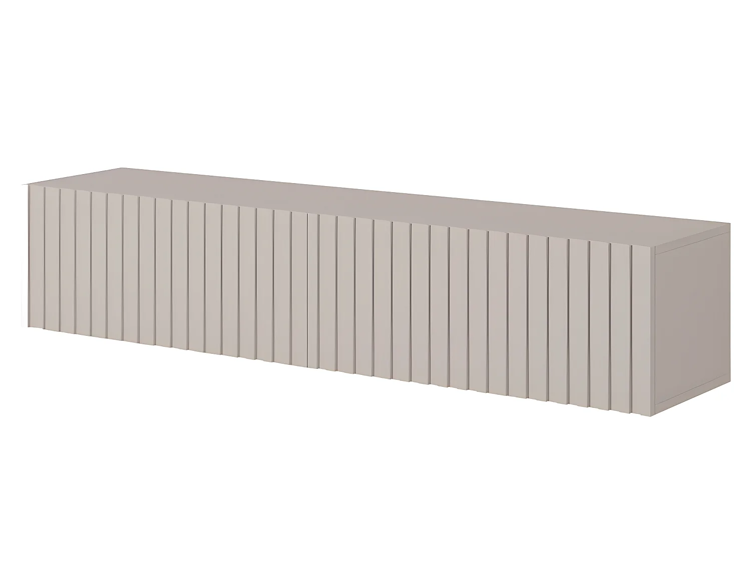 Mueble TV - 140 cm - con frontal laminar - Taupe (Gris-Beige) - TELIRE