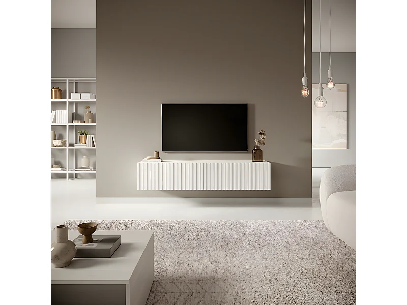 TV-Möbel 140 cm - weiß - Telire