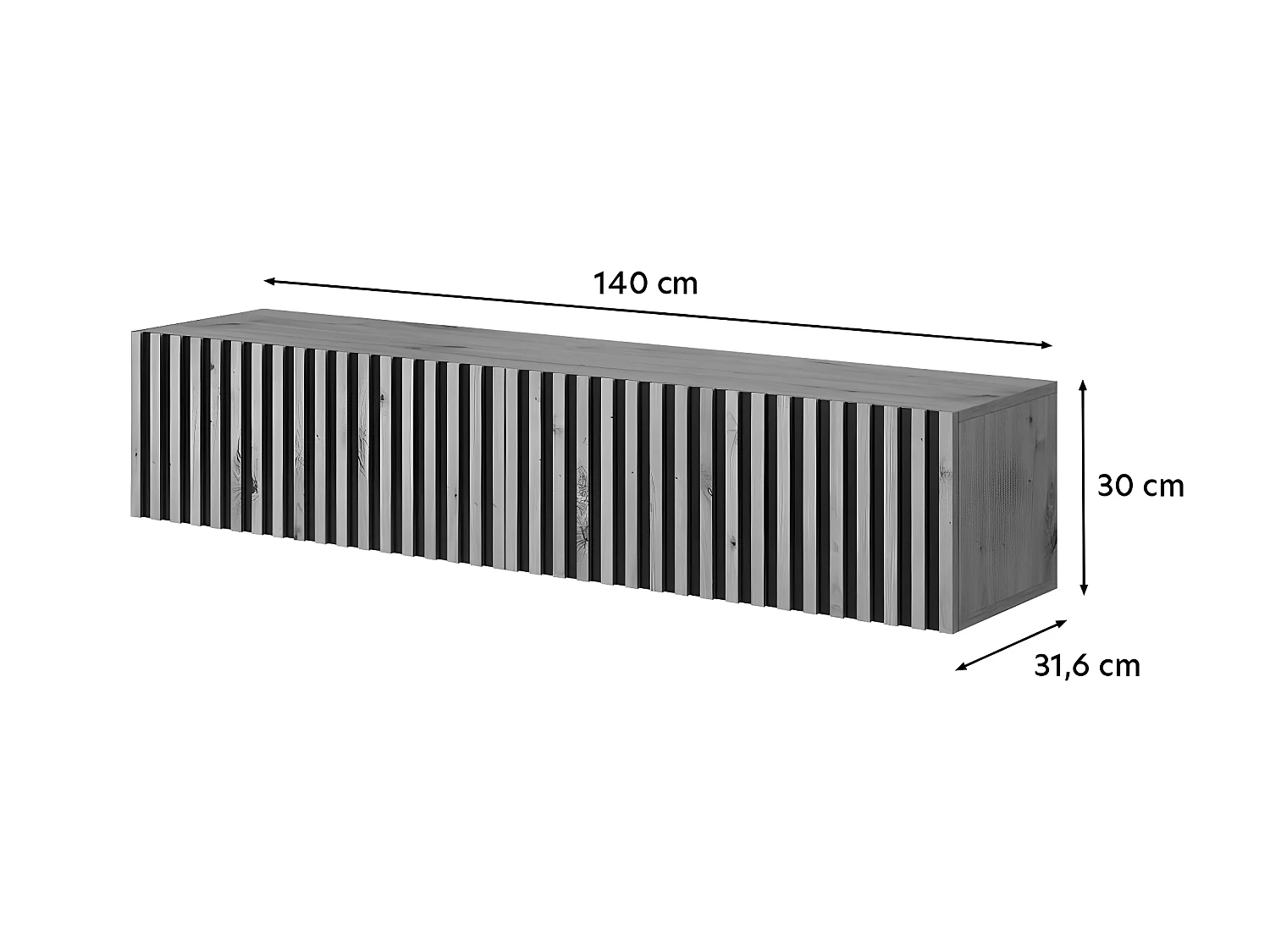 Meuble TV 140 cm - blanc - TELIRE