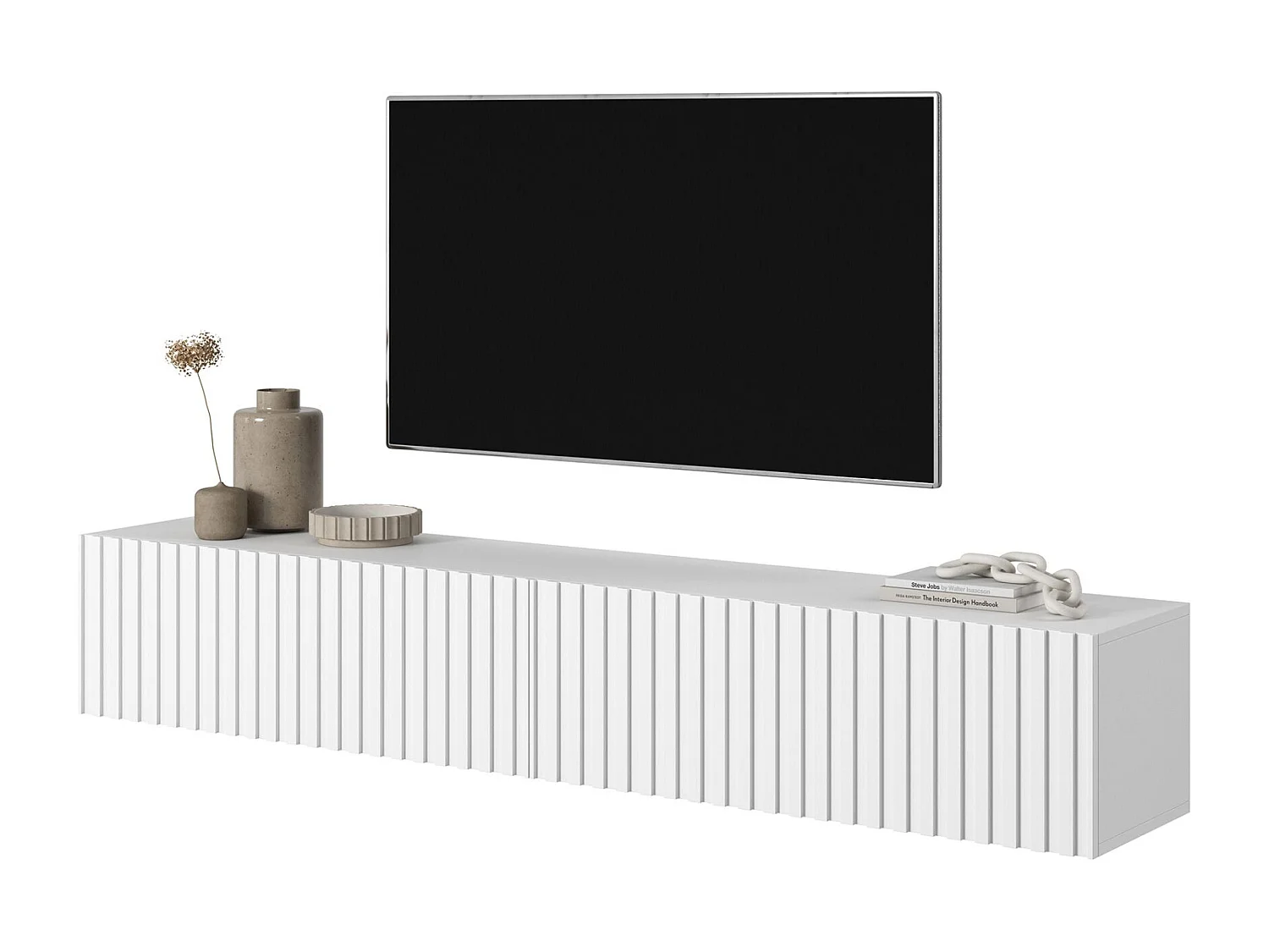 Meuble TV 175 cm - blanc - TELIRE