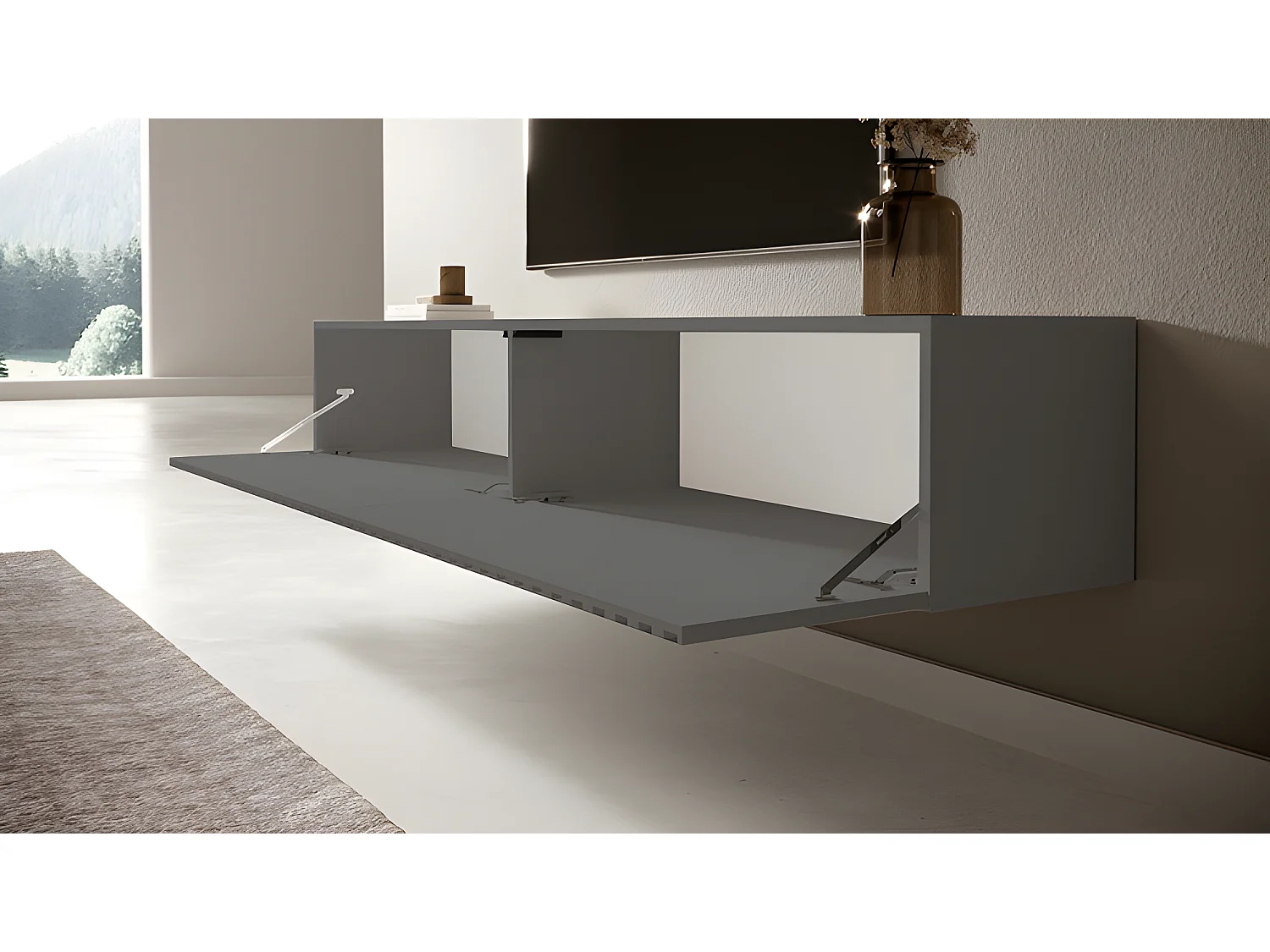 Meuble TV 175 cm - graphite - TELIRE