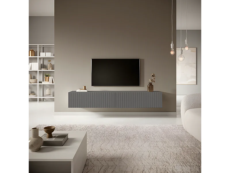 Meuble TV 175 cm - graphite - TELIRE