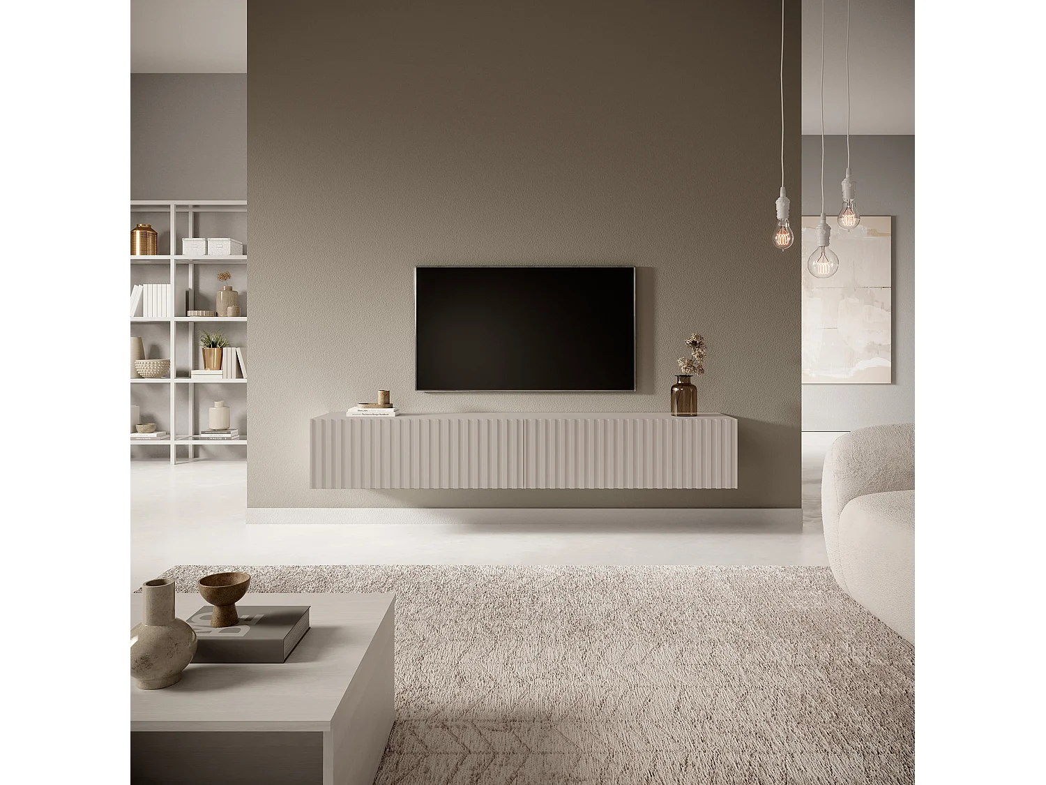 TV-meubel 175 cm - taupe (grijsbeige) - TELIRE