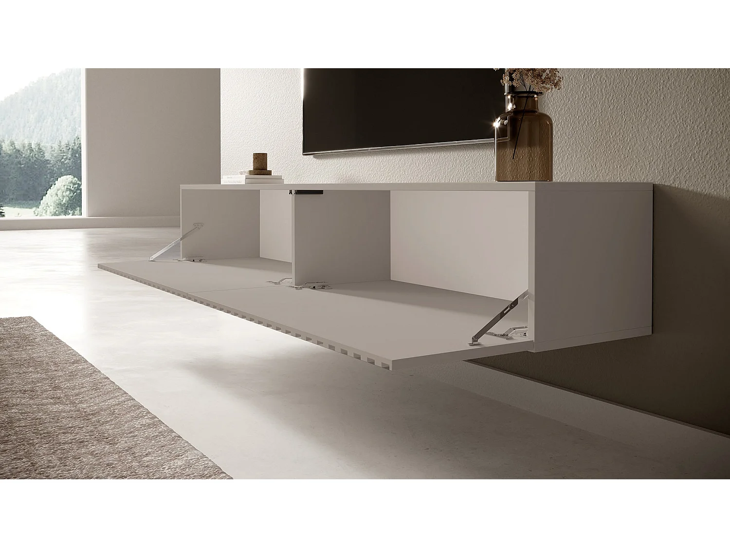 Meuble TV 175 cm - taupe (gris-beige) - TELIRE